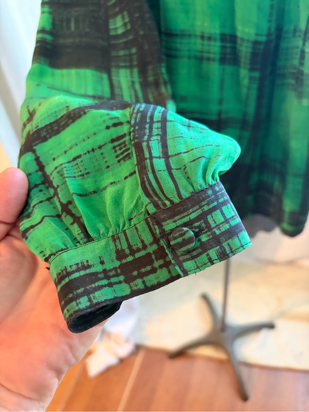 Thakoon silk abstract plaid blouse - Picture 3 of 10
